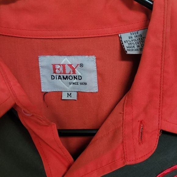 Vintage Ely Diamond Red and Black Western Shirt - Picture 6 of 6